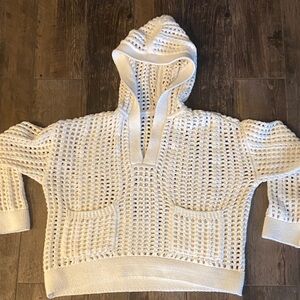 Lou & Grey Ivory Knit Hoodie-small NWT